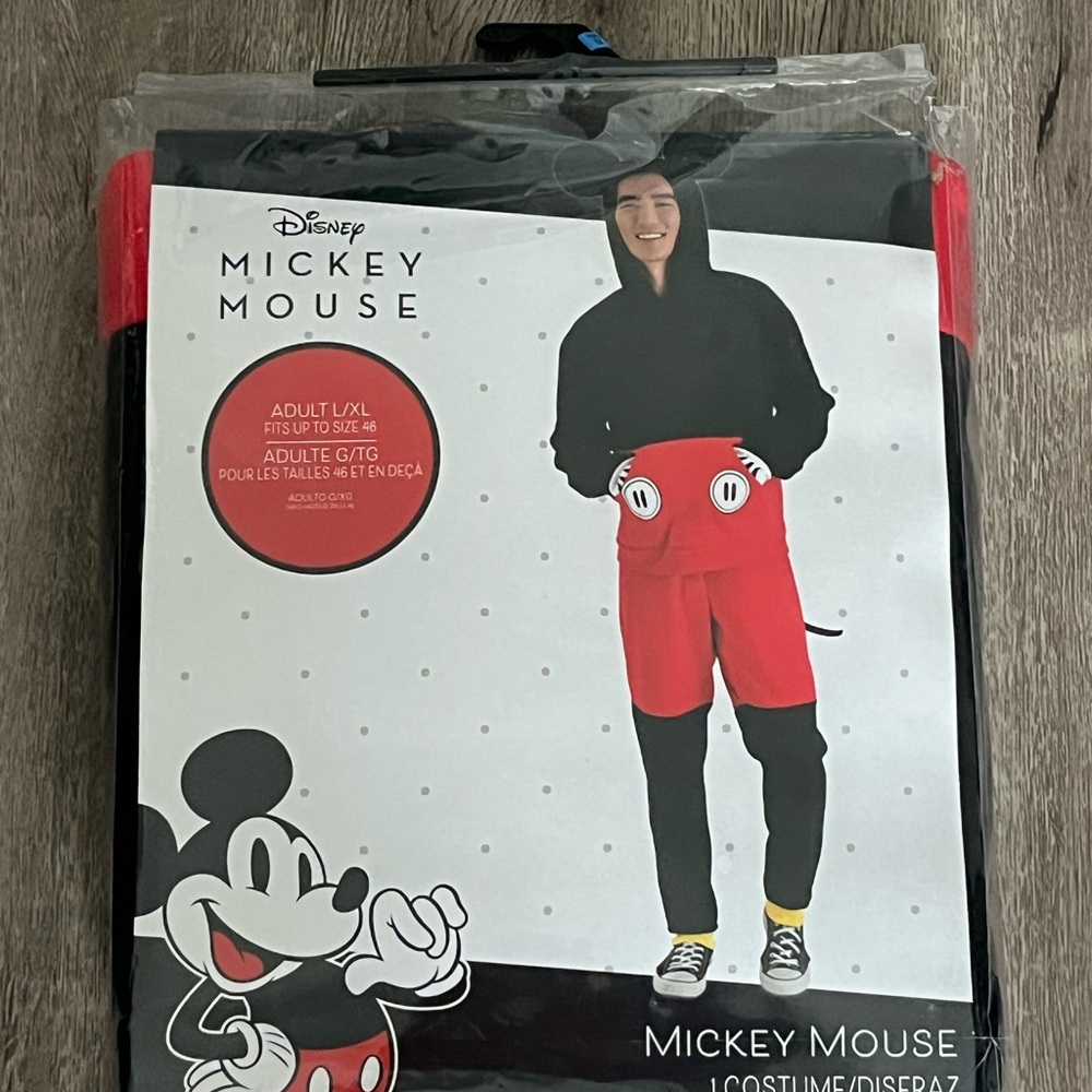 Disney Men’s MICKEY MOUSE COSTUME L/XL LARGE EXTRA LARGE Halloween